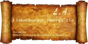 Liebenberger Ambrózia névjegykártya